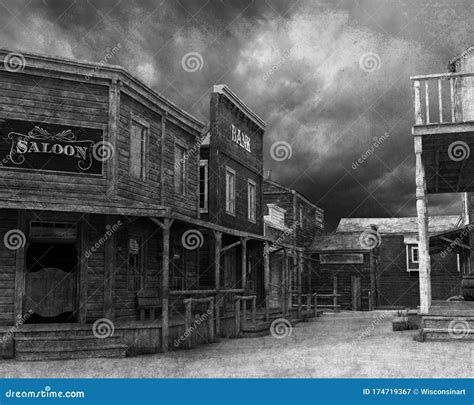 Vintage Old West, Western Town Background Stock Image - Image of west ...