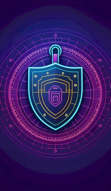 Shield with a shield on the background of a colorful background ...