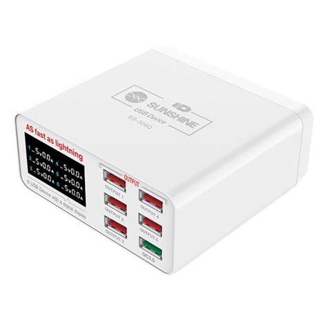SUNSHINE SS-304Q 6 Port USB Fast Charger for Phone Repair