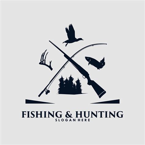 Hunting and Fishing logo design template 11223681 Vector Art at Vecteezy