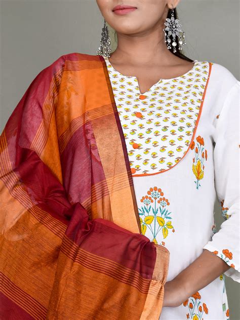 Buy Organza Striped Dupatta With Fabric Tasselled for Women Online at ...