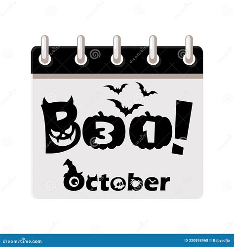 Calendar of Halloween Date 31 October - Happy Halloween Day. Halloween ...