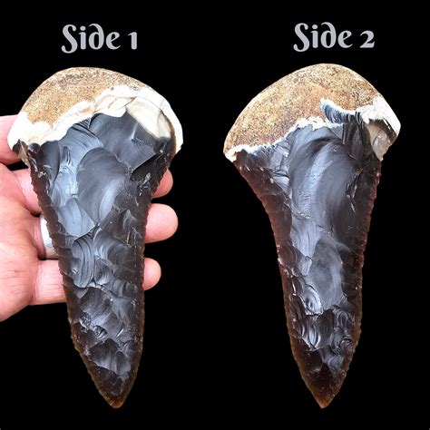 Butted Knife, Rootbeer Butted Knife – Flintknapping traditions