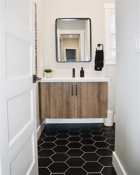 30 Beautiful Black Hexagonal Tile Bathroom Ideas For A Modern Oasis