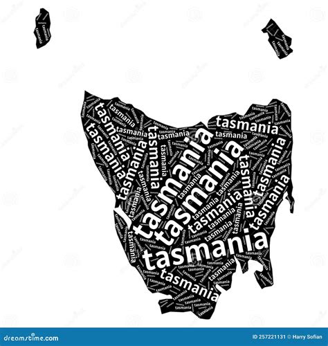 Tasmania Australia Map with Name. Isolated White Background Stock ...