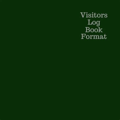 Buy Visitors Log Book Format: Green Large Design Visitor Log Book ...