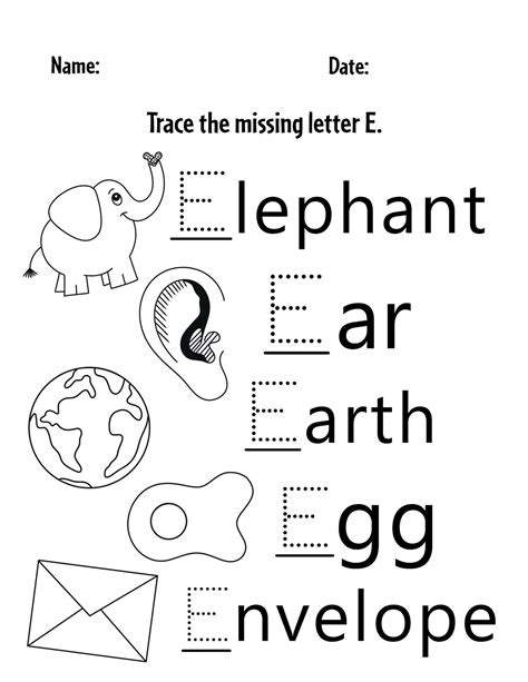 FREE Letter E Worksheets for Preschool! ⋆ The Hollydog Blog | Letter e ...