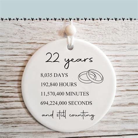 Amazon.com: 22nd Wedding for Her or Him, 22 Years Marriage Gift for ...