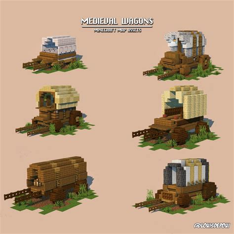 Medieval Wagons (Map) | Louisdepoui | Minecraft houses, Minecraft ...