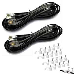 Red Champion RJ11 Telephone Line Cord Wire Patch Cable, Modular ...