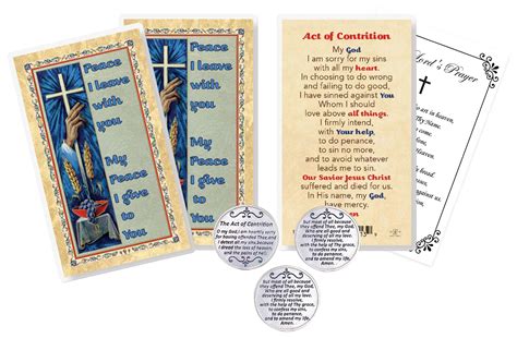 Act Of Contrition Prayer Card Catholic Act Of Contrition Coin ...