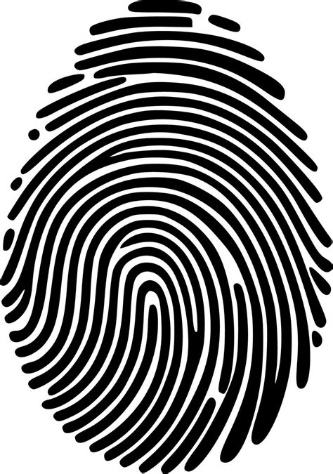 Fingerprint, Black and White Vector illustration 23855137 Vector Art at ...