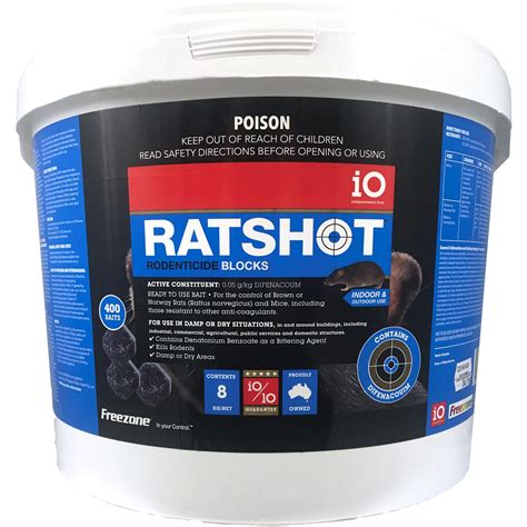 Wax Block Rat Bait - Ratshot Blue Rodenticide Blocks 8kg - Buy Online