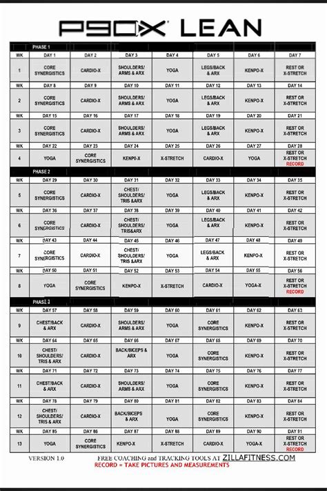 The Ultimate P90X Schedule: An In-Depth Guide - Insanity Workout Calendar