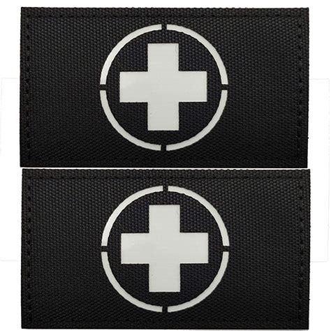 Glow in Dark Medic Cross First Aid Patches, EMS EMT MED Medical Rescue ...