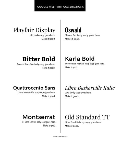 Current favorite Google font pairings — Dotted Design Studio