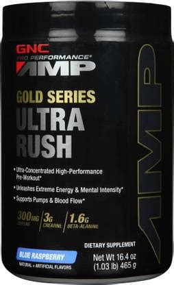 GNC AMP Gold Series Ultra Rush Ultra-Concentrated High-Performance Pre ...