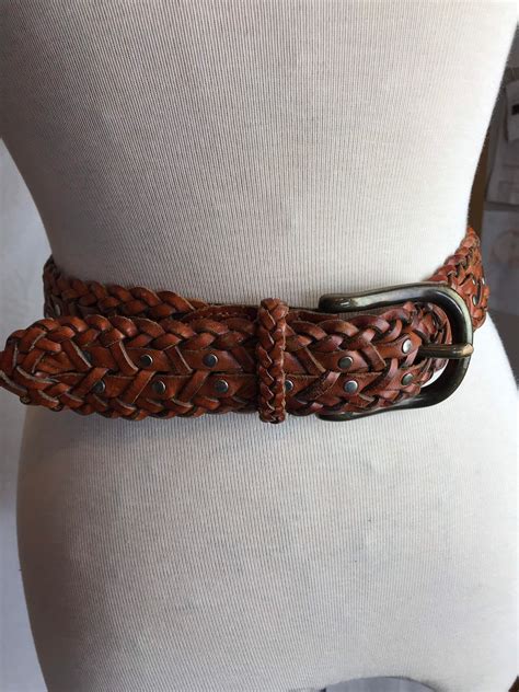 90’s Braided Leather Belt~ DKNY Boho Hipster Stylish Women’s Brown ...