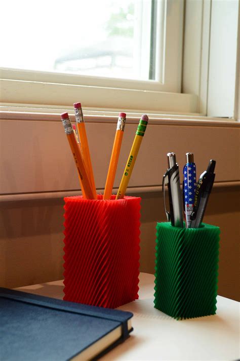 3D Printed Pencil Holder Square Spiral Design Great for - Etsy