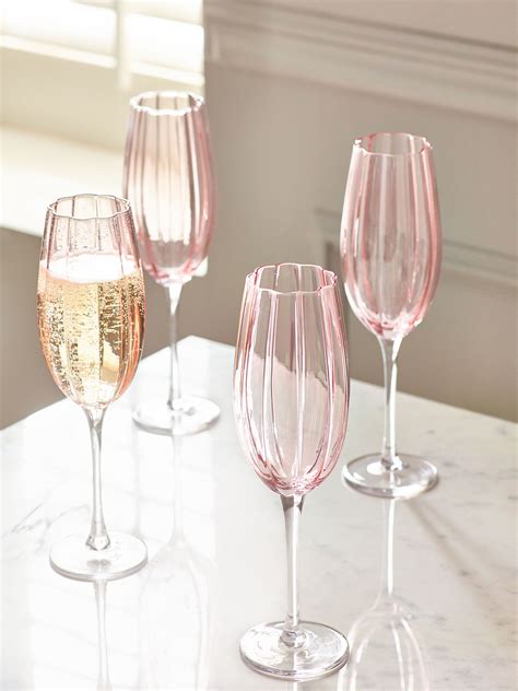 Buy Set of 4 Pink Ottilie Champagne Flute Glasses from the Next UK ...