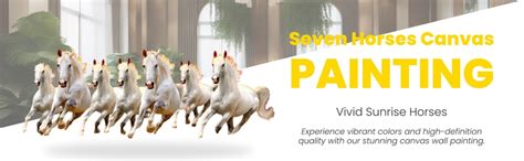 Aadee Craft Seven Running Horses at Sunrise Canvas Wall Painting With ...