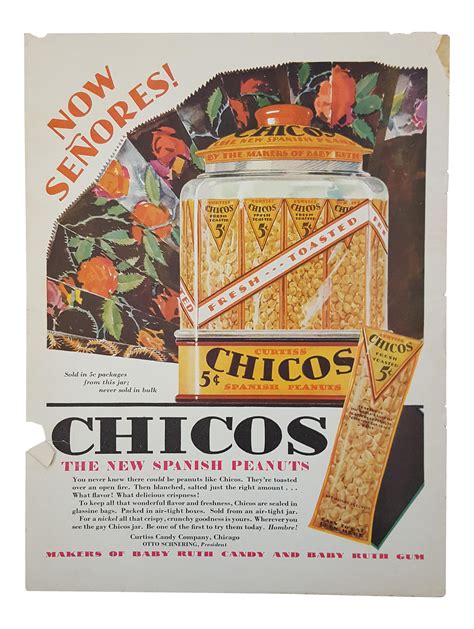 1920s Vintage Spanish Peanuts Advertisement Art Print | Chairish