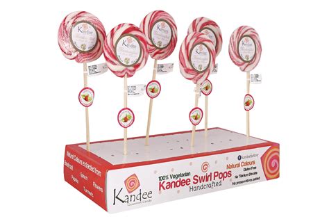 Kandee Swirl Pop - Classic Strawberry - 3" Round - Pack of 6 Pops ...