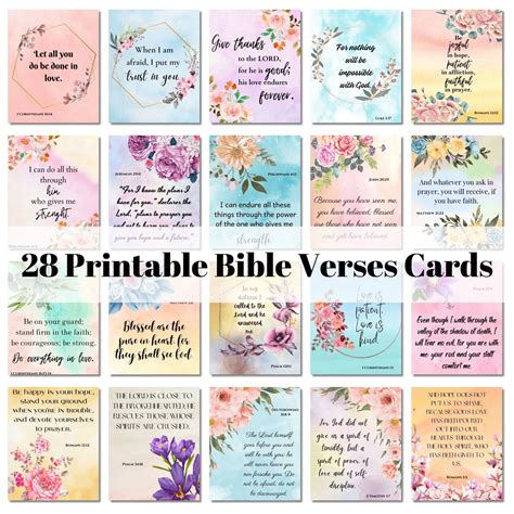 Printable Bible Scripture Cards Bible Verse Cards Digital Download ...
