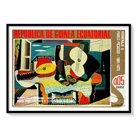 Mandolin and guitar by Picasso Painting & Wall Art Print by Pablo ...