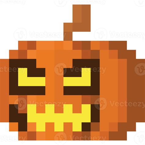 Pixel art halloween pumpkin head elemenet 27190853 PNG