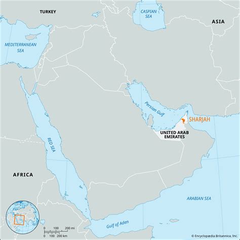 Sharjah | United Arab Emirates, Map, & Facts | Britannica - map of sharjah united arab emirates