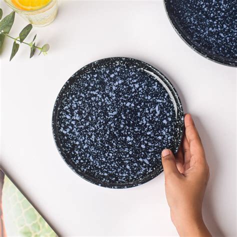 Kimberlite Finish Stone Ceramic Snack Plate 8 Inch