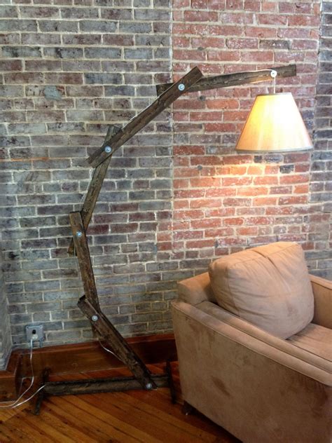 Rustic Wooden Cantilever Floor Lamp | Wood lamp design, Diy floor lamp ...