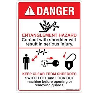 Safety Sign Store, DANGER: Entanglement Hazard (set of 5) (DS405-A6V-01 ...