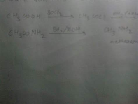 convert Ethanoic acid to methylamine - Brainly.in