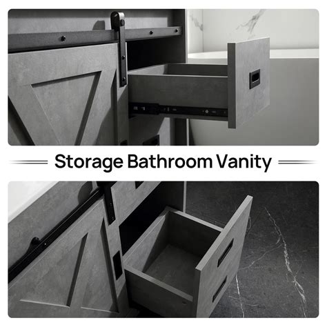 Buy Wonline 36 in. Grey Bathroom vanity Sink Set with Backsplash ...