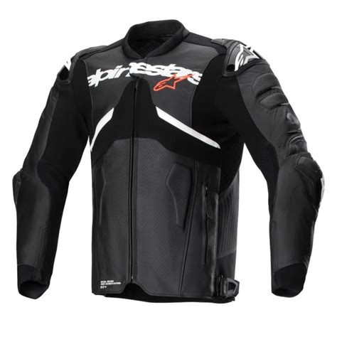 JAQUETA COURO ALPINESTARS ATEM V5 – Preta e Branca – JR Speed Racing