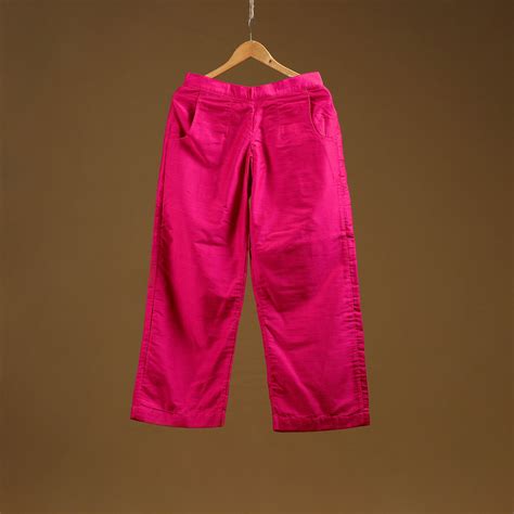 Pink Slub Silk Plain Palazzo