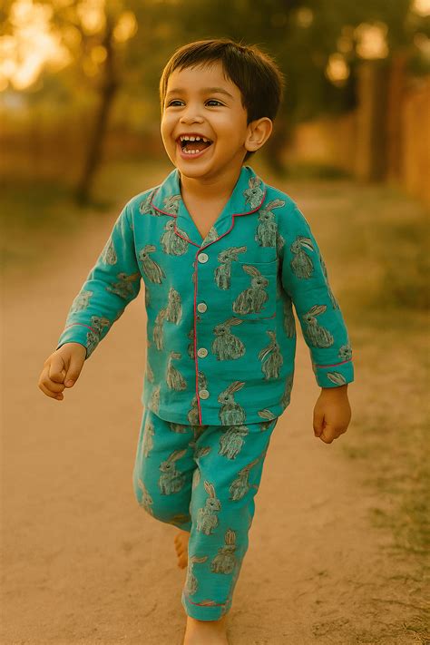 Printed night suit for boys – Kairan Studio