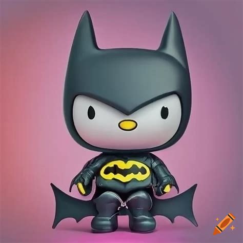 Batman Hello Kitty crossover artwork on Craiyon
