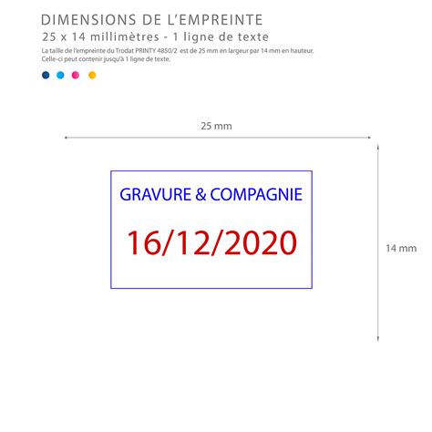 Trodat Printy 4850 - Tampon Dateur 1 ligne | GRAVURE&COMPAGNIE