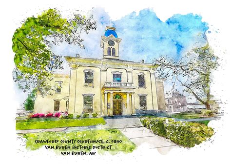 Crawford County Courthouse, Van Buren, Arkansas Art Print — She Studios