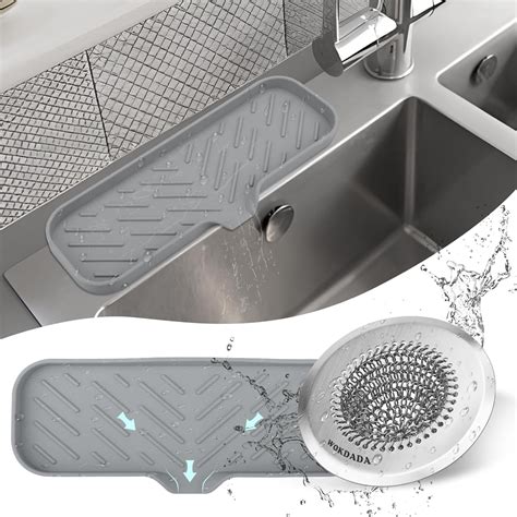 Amazon.com: Sink Drain Strainer& Silicone Sink Tray, Reversible Mesh ...