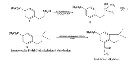 PARAGRAPH 2 The reaction of compound P with CH 3 MgBr (excess) in ( C 2 ...
