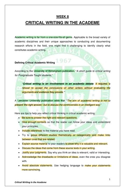 Image result for Critical Writing Tutorials