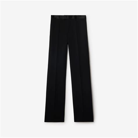 Wool Tuxedo Trousers in Black - Women | Burberry® Official