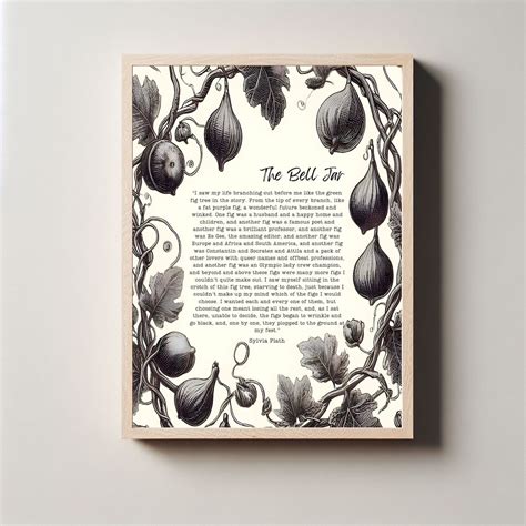The Bell Jar Fig Tree Quote Sylvia Plath L Digital Print Poster Wall ...