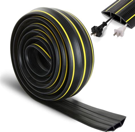 LOLYSIC Floor Cable Cover - 3m 10ft Floor Cable Protector, 3 Cord Channels Wire Covers for ...