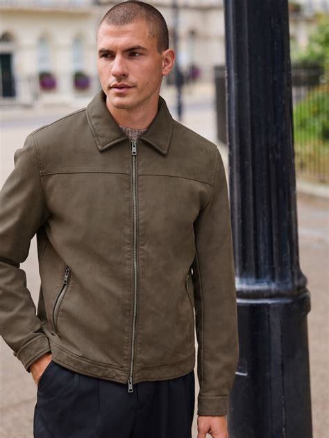 Buy Brown Faux Leather Collared Jacket from Next India