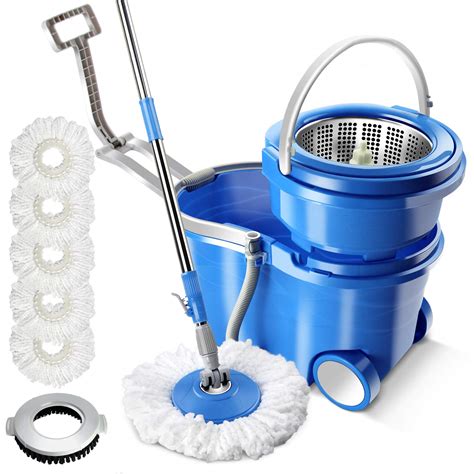 Buy MASTERTOP Mop Bucket with Wringer Set - Floor Mop, Spin Mop with 2 ...